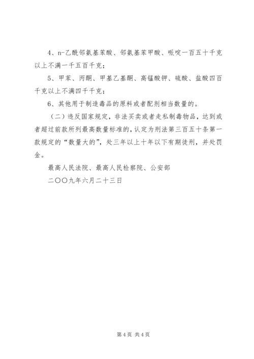 关于办理制毒物品犯罪案件适用法律若干问题的意见.docx