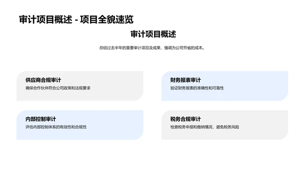 审计团队半年总结报告PPT模板