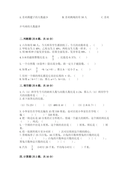 人教版六年级上册数学期末考试卷附答案（综合卷）.docx