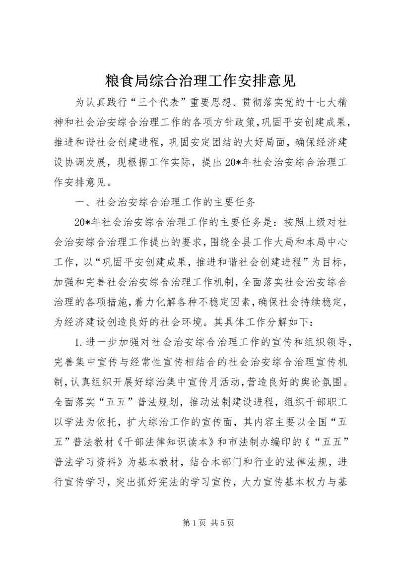 粮食局综合治理工作安排意见.docx