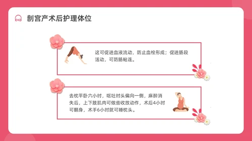 红色水彩简约插画剖宫产术后护理培训PPT课件护理查房
