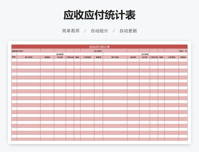 应收应付统计表