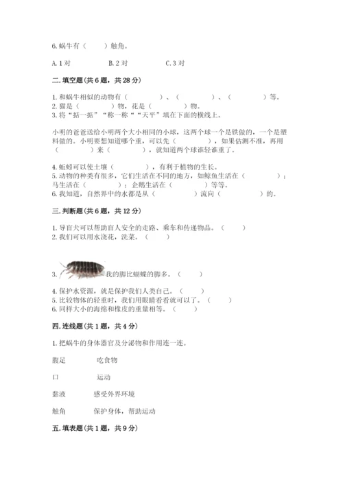 教科版一年级下册科学期末测试卷及参考答案（达标题）.docx