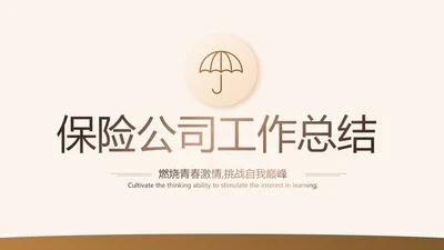 高档简约保险行业保险公司工作总结动态PPT