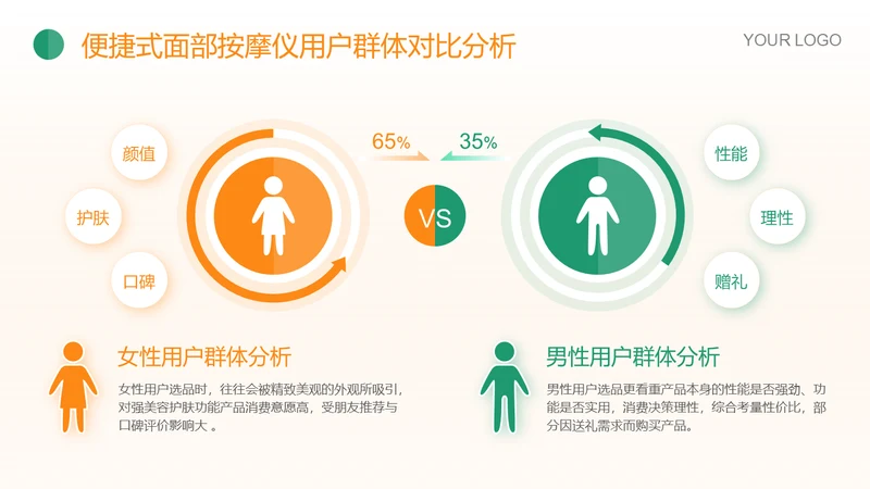 橙绿色简约风VS对比页