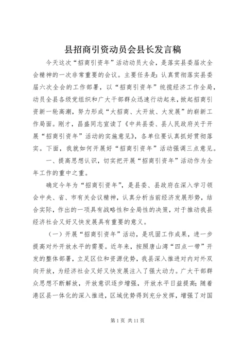 县招商引资动员会县长发言稿.docx