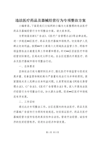 违法医疗药品及器械经营行为专项整治方案 (2).docx