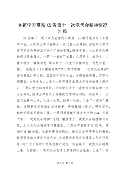 乡镇学习贯彻XX省第十一次党代会精神情况汇报_1.docx