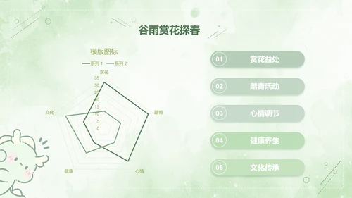 茶茶龙绿色卡通风谷雨介绍模版