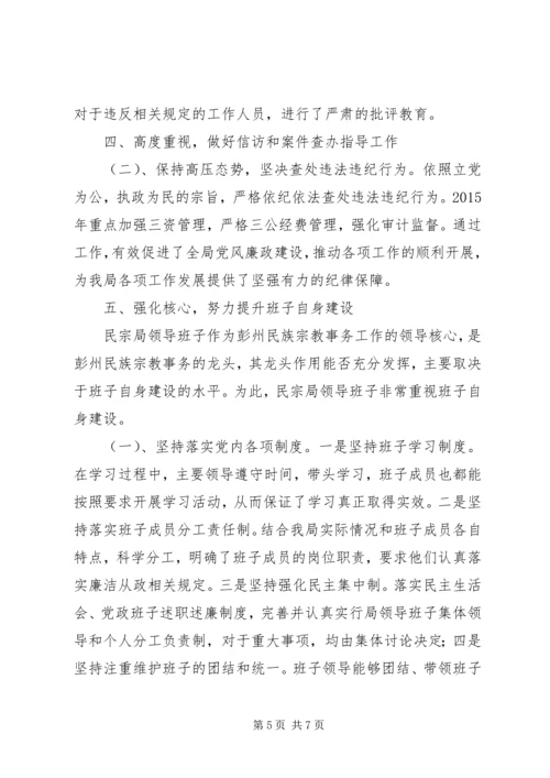 市民族宗教事务局XX年度党风廉政建设主体责任情况报告.docx