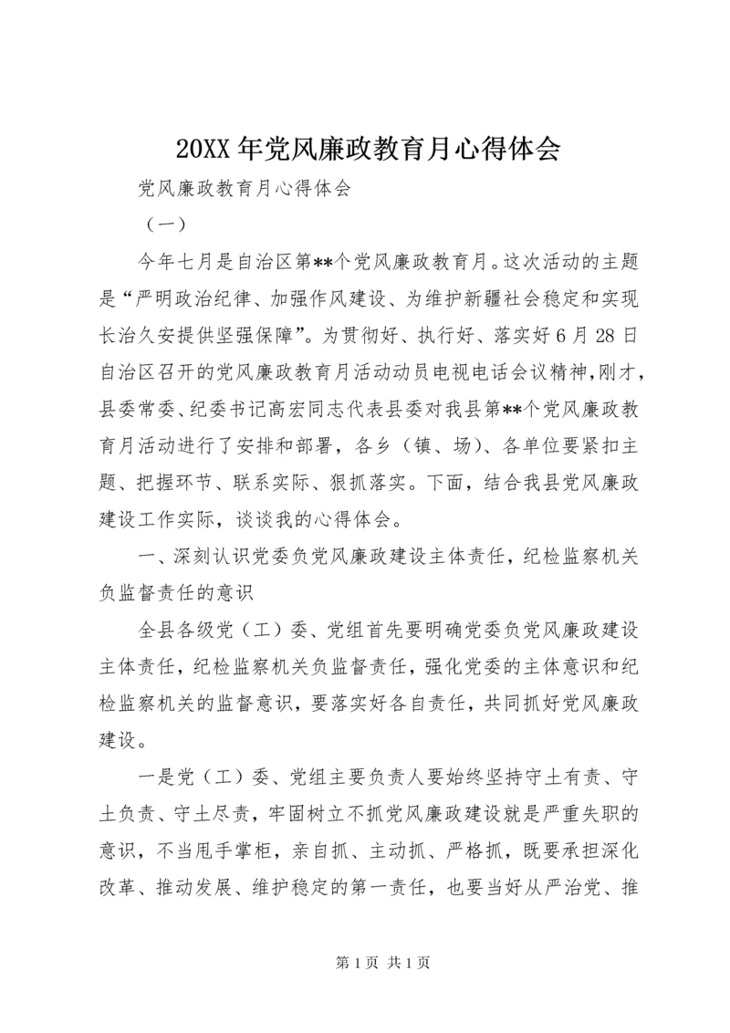 20XX年党风廉政教育月心得体会 (6).docx