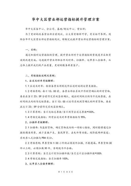 10--02-快递华中大区营业部运营指标提升管理方案.docx