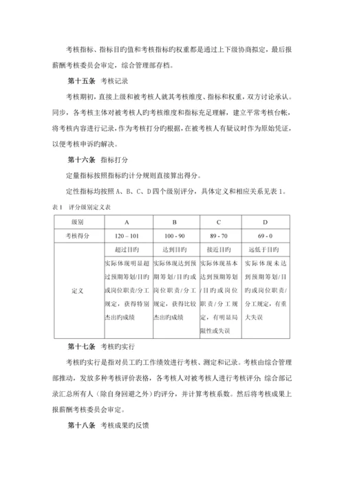 杭州市城市建设公司业绩考核管理新版制度.docx