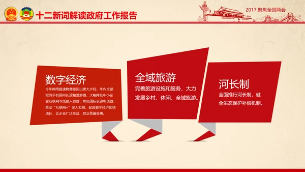 彩墨党政大气聚焦两会精神学习教育PPT