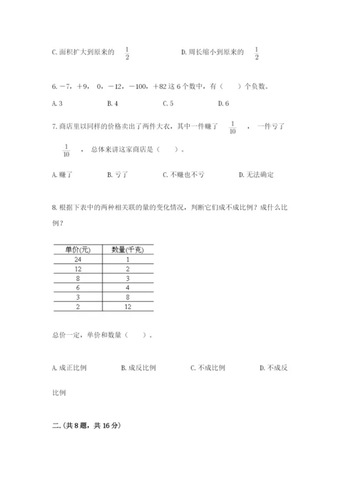 人教版六年级数学小升初试卷（培优b卷）.docx