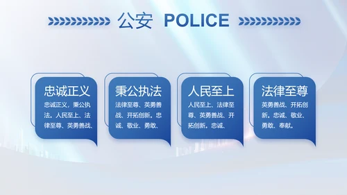 蓝色大气公安局工作汇报动态PPT