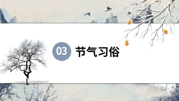 大寒节气山村通用PPT模板