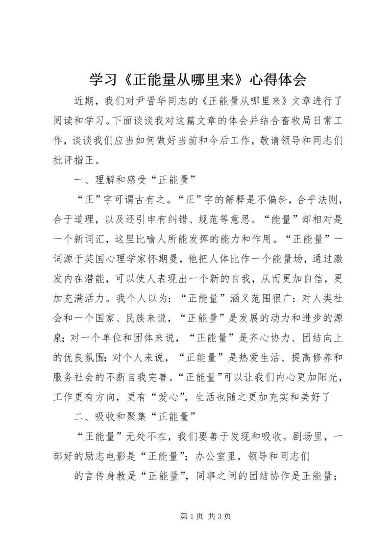 学习《正能量从哪里来》心得体会 (3).docx