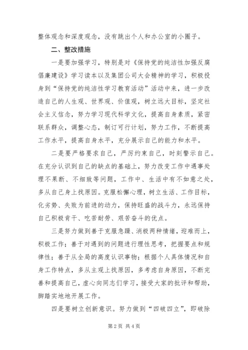 保持党的纯洁性学习教育活动整改措施.docx