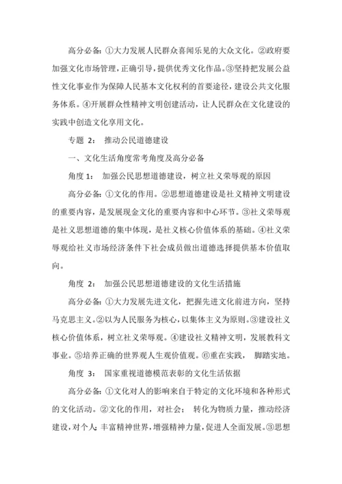 高中政治七大专题答题模板汇总.docx