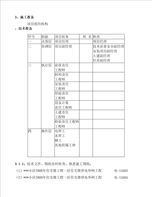 吉林住宅小区室外供电管网电气施工组织设计