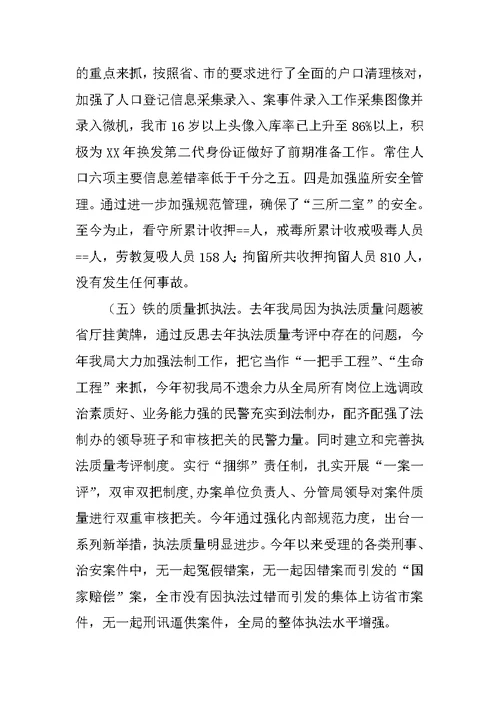 市公安局XX年度工作总结