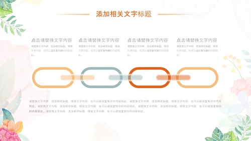 小清新时尚文艺韩范手绘花卉ppt动态模板