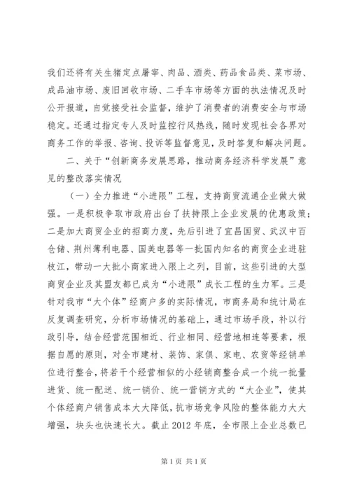 市商务局关于人大工作评议意见整改落实情况的报告.docx