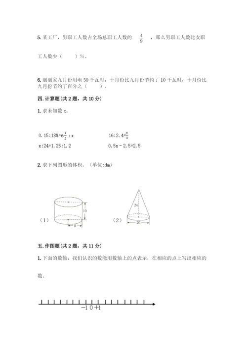 人教版六年级下册数学期末测试卷-精品(名校卷).docx