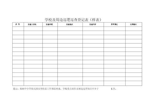 学校外来人员出入登记表