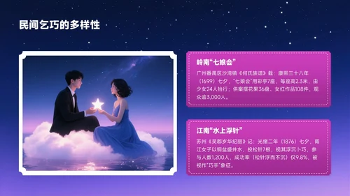 梅红色中国风七夕文化星河鹊影传千年PPT模板