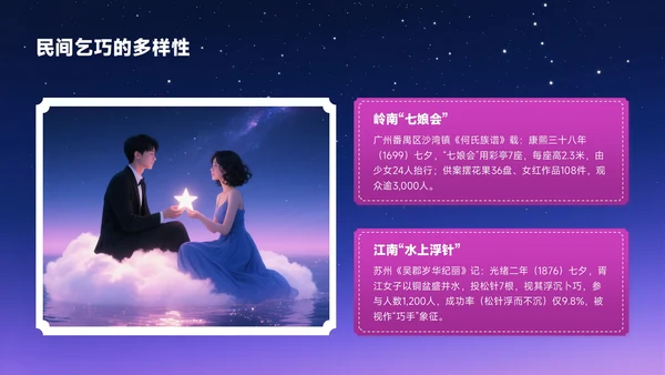 梅红色中国风七夕文化星河鹊影传千年PPT模板