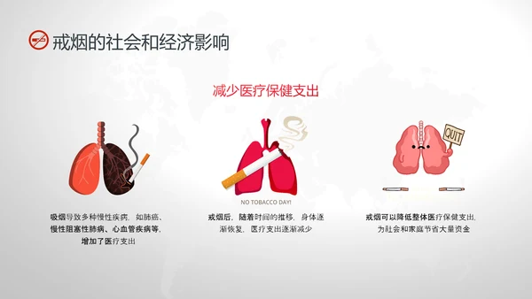 红灰色卡通简约戒烟健康教育PPT课件健康教育宣传栏