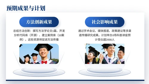 深蓝色简约风大学生毕业论文开题答辩的PPT模板
