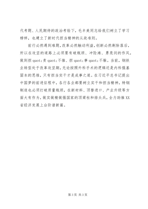 学习毛丰美事迹心得体会（党员）.docx