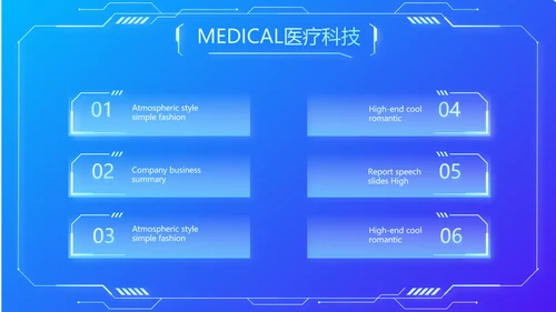 蓝色科技智慧医院医疗科技信息化建设总结PPT