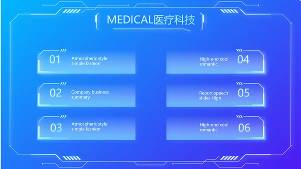 蓝色科技智慧医院医疗科技信息化建设总结PPT