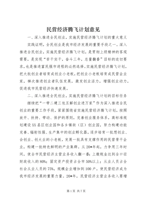 民营经济腾飞计划意见.docx