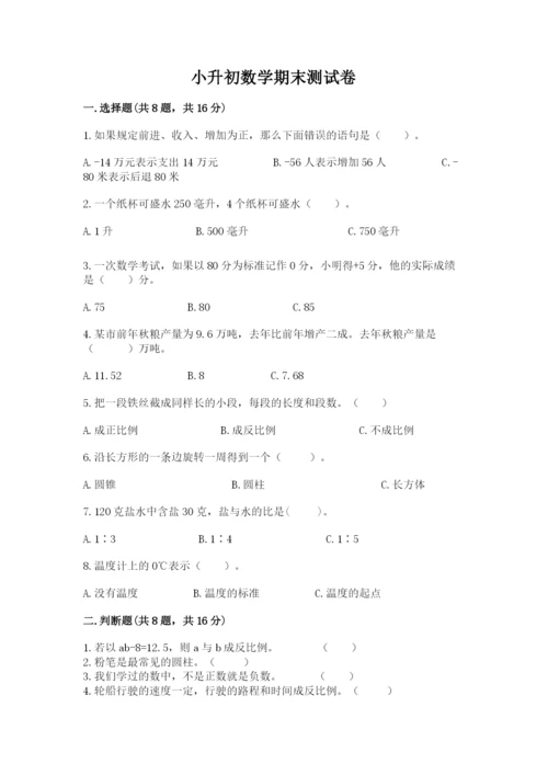 小升初数学期末测试卷（轻巧夺冠）.docx