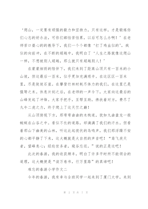 难忘的春游小学作文五篇.docx