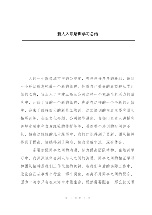 新人入职培训学习总结.docx