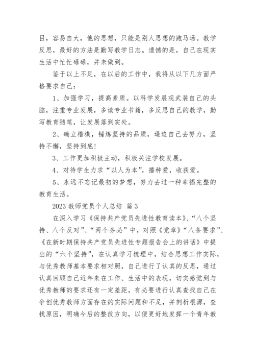 2023教师党员个人总结.docx