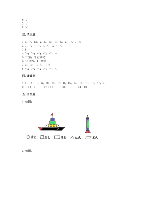 人教版一年级下册数学期中测试卷精品【夺冠系列】.docx