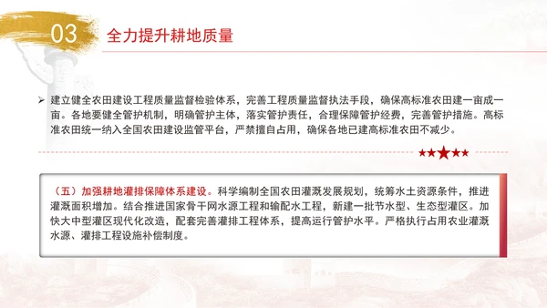 关于加强耕地保护提升耕地质量完善占补平衡的意见全文学习PPT课件