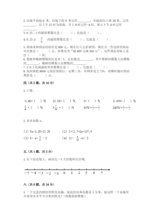 人教版数学小升初模拟试卷（考点提分）.docx