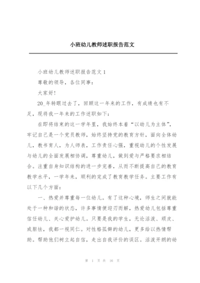 小班幼儿教师述职报告范文.docx