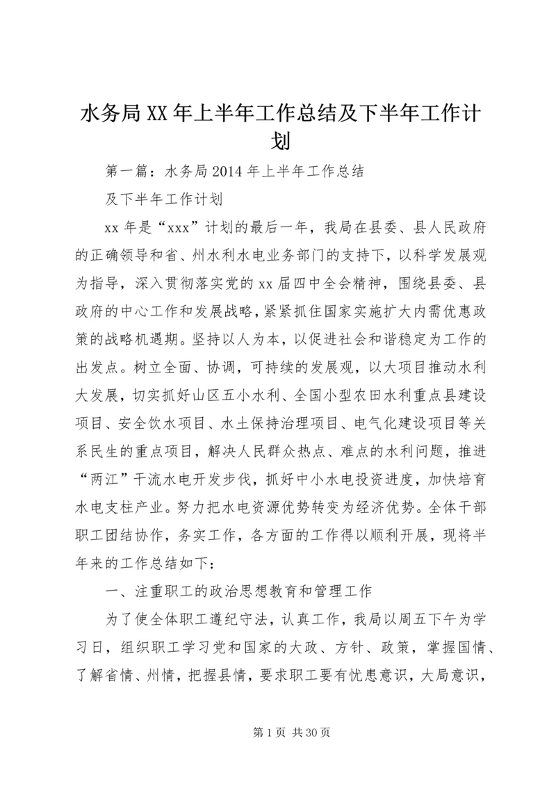 水务局XX年上半年工作总结及下半年工作计划.docx