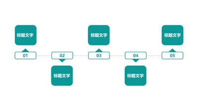 绿色方形流程管理PPT模板