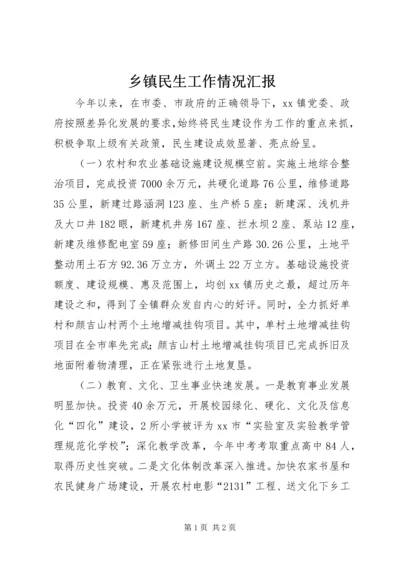 乡镇民生工作情况汇报.docx