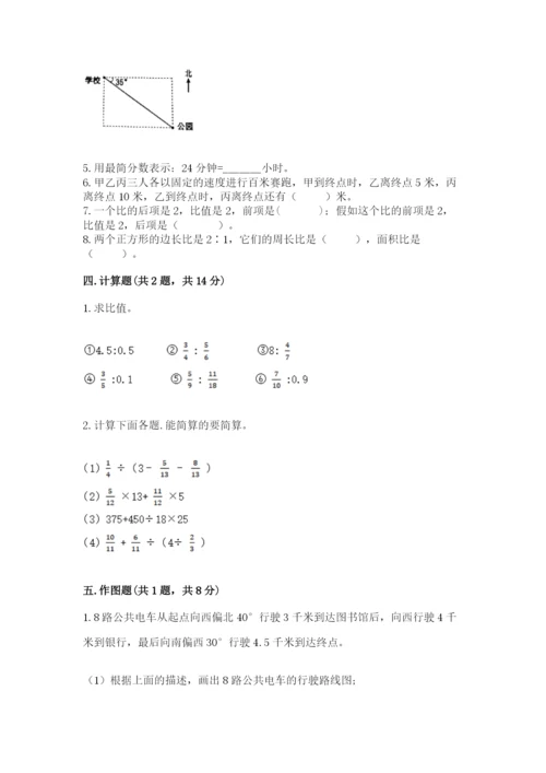 小学数学六年级上册期末测试卷及参考答案（完整版）.docx